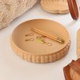 88.jpg Round Catchall Tray STL, Decorative Jewelry Dish, Knit Pattern Tray for 3D Printing