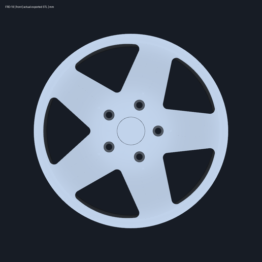 Ford F-150 SVT Lightning3489 channeled five-spoke inspired decorative wheel — STEP and STL