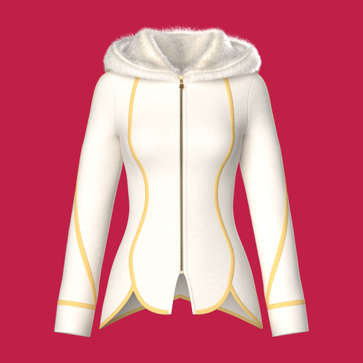 Girls Fur Hooded Jacket  | Marvelous / Clo3d / obj / fbx