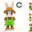 il_fullxfull.5849599410_ao2y.jpg Articulated Bunny Farmer by Cobotech, Articulated Toys, Desk Decor, Easter Cool Gifts