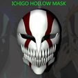 0001.jpg Hollow Mask - Kurosaki Ichigo - Bleach 3D print model