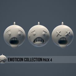 Emoji1.jpg STL-Datei Emoticon Collection Pack 4・3D-druckbares Design zum Herunterladen