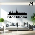 Stockholm.png Wall silhouette - City skyline - Stockholm