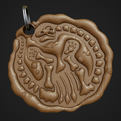 BrontoKC_1.png Fichier STL Porte-clés Fossile Brontosaure・Modèle à télécharger et à imprimer en 3D