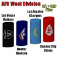 AFC-West.jpg NFL Football Bic Lighter Cases AFC West Division Broncos Chiefs Chiefs Raiders