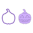 pumpkin with stamp 8 cm.stl Halloween pumpkin cookie cutter
