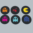 Captura-de-pantalla-2022-10-02-020648.png 3D file PACMAN COASTERS・3D print design to download