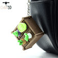 Cutie3D-Spring Vegetable Bed Fidget Clicker Keychain_07.png Cutie3D Spring Vegetable Bed Fidget Clicker Keychain - Porte-clés sac à dos mignon
