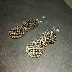 IMG_2514.jpg SVG file Pineapple" earrings・3D printer model to download