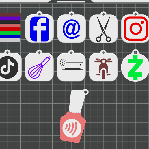 Lote Llaveros NFC 3D model