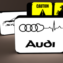 audiEKG.png Бесплатный STL файл Audi Heart / EKG Sign SLEEVE ONLY・Дизайн 3D-принтера для скачивания