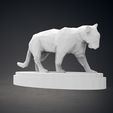 02.jpg Low Poly Panther Statue
