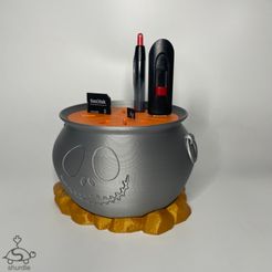 Cauldron-Desk-Storage-Shurdle3D-1.jpg Fichier STL Cauldron USB-SD-Mini SD Card Desk Storage・Plan pour imprimante 3D à télécharger
