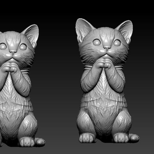 mjjk.jpg Kätzchen Katze Modell - Katze Statue - Dekor - 3D-Druck