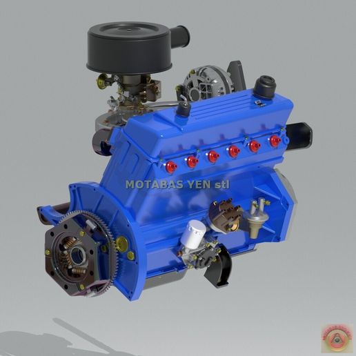 🌆 CHRYSLER SLANT SIX - ENGINE・ STL File for 3D printing・Cults