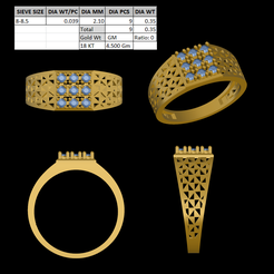 1.png Fichier STL Bague Jali avec diamant・Modèle imprimable en 3D à télécharger