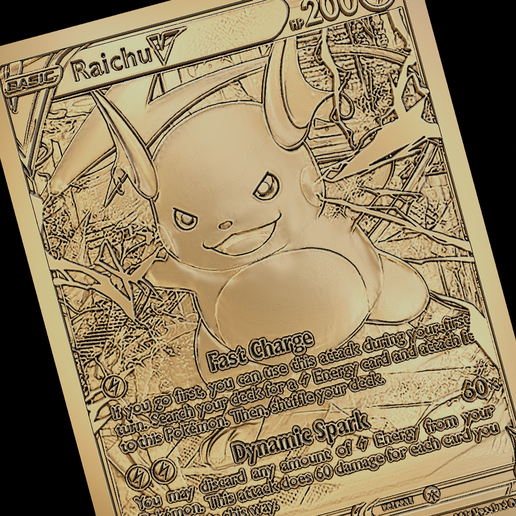 Raichu V Pokemon cardFree STL File for 3D printingCults