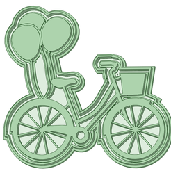 Bici-globos_e.png Download STL file Bicycle with cookie cutter balloons • Template to 3D print, osval74