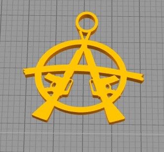guns and anarchy keychain pack - 3D model önizlemesi