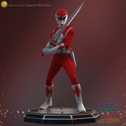 Red01.jpg Fichier 3D Ranger rouge - Mighty Morphin Power Rangers・Design pour imprimante 3D à télécharger