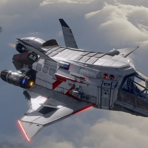 Space Ship - Rigged - Fully Textured - include inside Low-poly 3D model