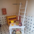 MINI-furniture-LEANING-TOWER-OF-SHELVES,-MINI-FURNITURE-6.png Leaning Tower of Shelves, MINI FURNITURE for 1:12 Dollhouse, Dollhouse Ladder Shelf, Miniature Dollhouse BookShelf,