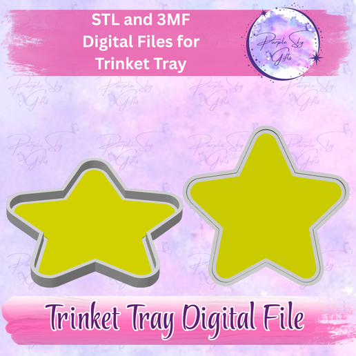 Star Trinket Tray STL and 3MF DIGITAL Files