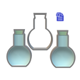 STL00952-1.png 3pc 3D Potion Jar Bath Bomb Mold