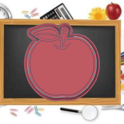 Stunning manzana.png STL file TEACHER'S DAY APPLE COOKIE CUTTER・3D printer model to download