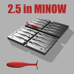 2.jpg STL file MOLD "Minow 2.5 " LURE. 3D .STEP AND .STL FILE FOR CNC AND 3D PRINT.・3D printable model to download