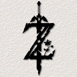 project_20230626_1912392-01.png STL-Datei Zelda Atem der wilden Wand Kunst Zelda Wanddekor 2d Kunst・3D-druckbare Vorlage zum herunterladen