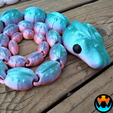 C3.png STL file 30 Inch Snake, Print In Place, Basilisk, Boa, Python, Articulating Flexi Wiggle Pet・3D printer design to download