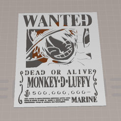 Capture-d’écran-2023-03-09-092929.png STL file WANTED ONE PIECE LUFFY・Design to download and 3D print