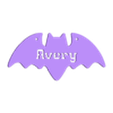Avery.stl US Names Halloween Bat Decoration Necklace