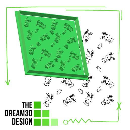 BUNNIES TEXTURE COOKIE CUTTER EASTER / EASTER COOKIE CUTTER 3D model