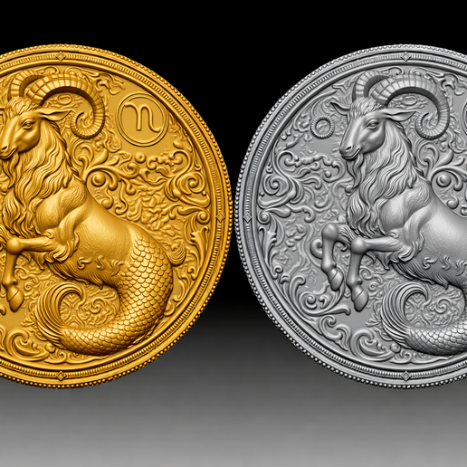 Capricorn zodiac sign ready for 3d printing