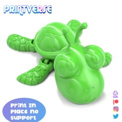 dad a ag | od SUPPOrt Flexy Cute Turtle Print In Place No Supports
