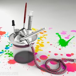 Cleaner_3D_02_display_large.jpg Free STL file AirBrush cleaner set・Template to download and 3D print