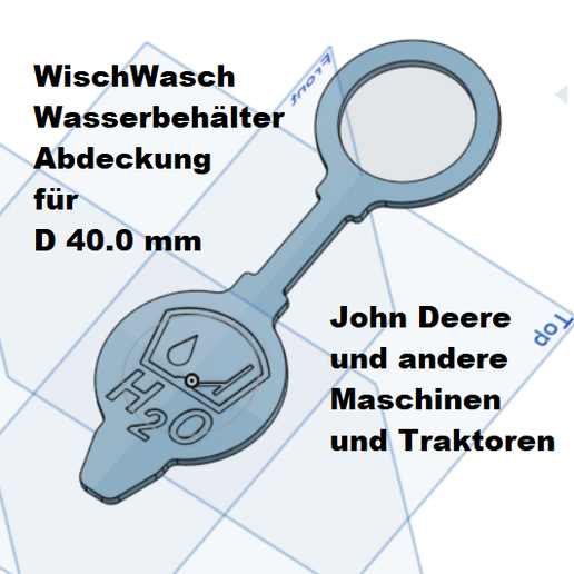 Wischwasch Wasser Tank Kappe JohnDeere u.a. D40