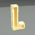 L_render-3d.jpeg 3D ALPHABET LETTERS & NUMBERS DESIGNS FOR LASER CUTTING +30CM