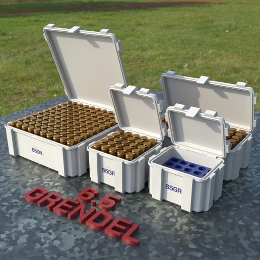 ABOX AMMO BOX 6.5 Grendel AMMUNITION STORAGE 20/25/50/100 ROUNDS CRATE ORGANIZER 65grendel