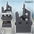 3.jpg Modern two-story house with tiled roof and chimney (ruined version) (6) - Modern WW2 WW1 World War Diaroma Wargaming RPG Mini Hobby