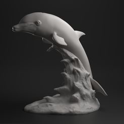 Dolphin_2.jpg 3D file Dolphin jumping statue・Template to download and 3D print