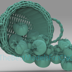 Basket-of-Tomatoes.png Modèle 3D Fichier STL pour CNC Router Laser & 3D Printer Panier de tomates