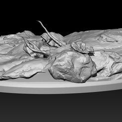 render-2.jpg STL-Datei Sockel, felsiger Sockel, Diorama・Modell zum Herunterladen und 3D-Drucken