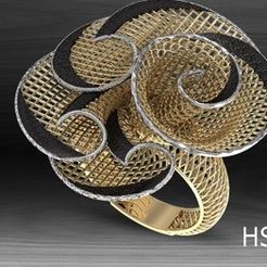 HSFZ-A-21.jpg STL file Gold Ring Earring and Pendant R23・Template to download and 3D print