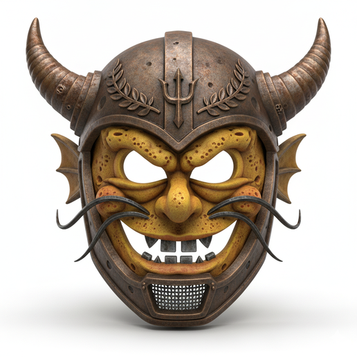 👺 Viking Berserker Oni Mask・ 3MF File for 3D printing・Cults