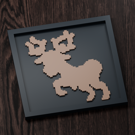 Stantler - Pokemon Silhouette Frame | Gen 4 sprite style | STL