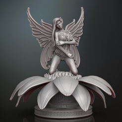 fa-23.png Файл 3D Fairy in flower・Дизайн для загрузки и 3D-печати