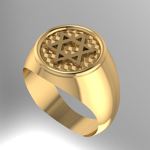 Star of David Ring with 3D model